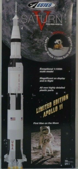 Estes Saturn V 1/100 Scale W/ Bonus Model Skill 4 Est1969