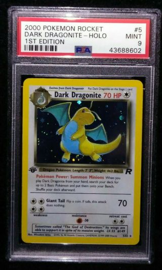 2000 Pokemon Team Rocket Dark Dragonite Holo 1st Edition 5/82 Psa 10 - Gem