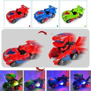 Transforming Dinosaur LED Car With Light Sound for Kids Xmas Gift 3