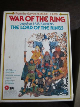 Spi War Of The Ring,  Fantasy Board Wargame,  100 Complete,  Bakshi Box