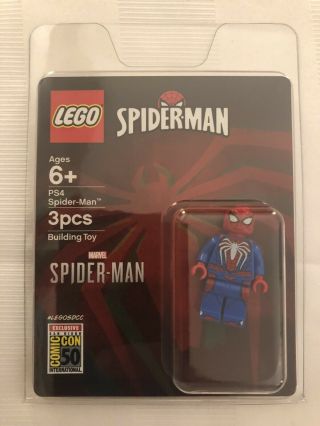 2019 Sdcc Exclusive Lego Spider - Man Minifigure Ps4