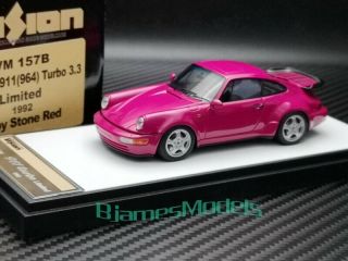 1/43 Model Make Up Porsche 911 (964) Turbo 3.  3 Limited 1992 Ruby Red Vm157b