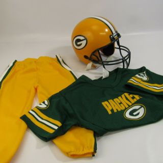 Green Bay Packers Franklin Uniform Costume Youth Size M Helmet Jersey Pants