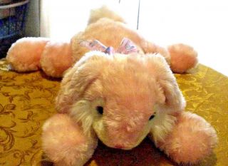 Jumbo Plush Bunny By Kids Of America Corp Pink/white Lay Down 33 " Long 2001