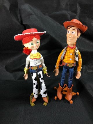 Disney Pixar Toy Story Pull String Woody And Jessie Dolls 15 " Thinkway Toys Work