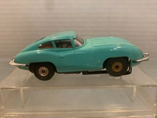 Vintage Aurora Model Motoring HO Scale Slot Car Teal Jaguar 5