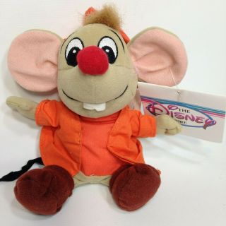 Disney Cinderella Jaq Mouse Plush Bean Bag Beanie Stuffed Toy 8 " Tag