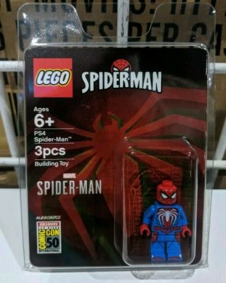 Sdcc 2019 Lego Exclusive Marvel Spider - Man Minifigure Mini - Fig Spiderman Ps4