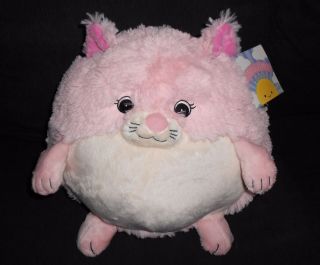Squishable Pink Kitty Cat Plush Stuffed Animal Round Ball White 14 " Kitten