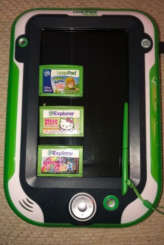 Leap Frog Leappad Ultra Learning System W/3 Educational Game Cartridges And Cord