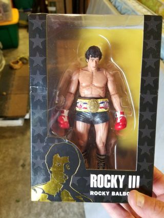 Neca Rocky 3 (lll) 40th Anniversary 6 " / Black And Gold Trunks