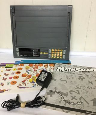 Math Safari Electronic Learning System With Adapter And Pages Vintage 90s