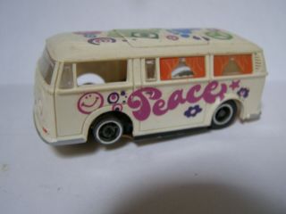 Vintage Tyco Pro Volkswagen Bus " Peace / Love " Van Slot Car