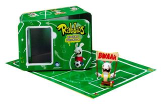 Rabbids Raving Rayman Invade Figure Football In Tin Box & Soccer Field