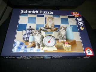 Schmidt 58370 Cats In The Kitchen 500 Piece Jigsaw Puzzle Complete 2018