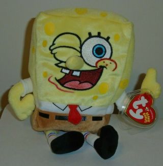 Ty Beanie Baby Spongebob Thumbsup (8.  5 Inch) Mwmt