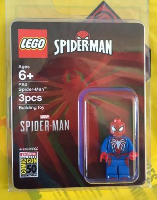 2019 Sdcc Lego Spider - Man Mini - Figure Exclusive Marvel Ps4 Mini - Fig Gamerverse