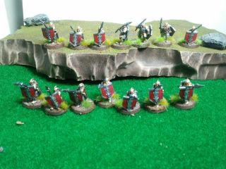 Lotr Forgeworld Iron Hills Dwarves With Spears And Shields 14 Painted Figures G3