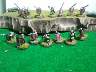 Lotr Forgeworld Iron Hills Dwarves With Spears And Shields 14 Painted Figures G2