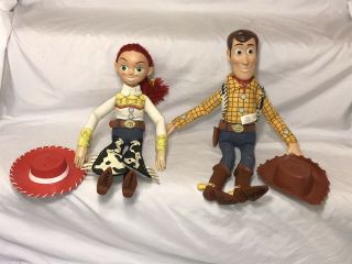 Toy Story Woody And Jessie Pull String Talking Dolls With Hats Disney Pixar