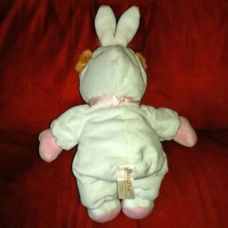 Dan Dee Brown Teddy Bear in A White Pink Bunny Suit Ribbons Bow Soft 13in Plush 6