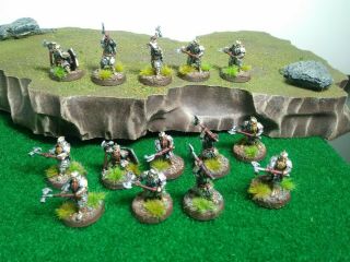 Lotr Forgeworld Iron Hills Dwarves With Mattocks 14 Painted Figures Gw