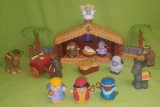 Fisher Price Little People Christmas Story Nativity Set Lights & Sounds Complete