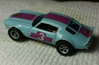 Vintage Aurora / Afx 1756 / Camaro Z28 Slot Car In Rarer Baby Blue & Purple