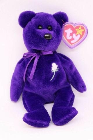 Ty Beanie Baby Princess Diana Bear From 1997 Rare & Retired - Tag Protector