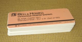 Bell & Howell Language Master | 100 Blank Magnetic Cards For Card Reader System