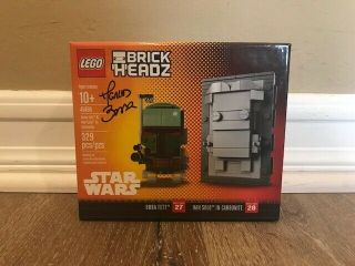 Lego Star Wars Signed Nycc Brickheadz Boba Fett And Han Solo In Carbonite