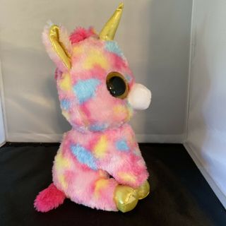 TY Beanie Boos - FANTASIA the Unicorn Plush Glitter Eyes Medium Size - 9 inch 5