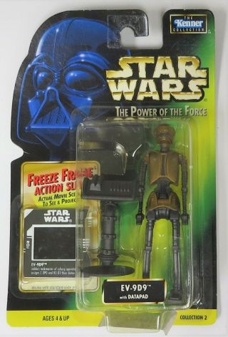 Star Wars Power Of The Force Ev - 9d9 Figure Hologram Green Card (kenner 1997)
