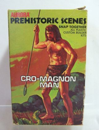 1971 Aurora Prehistoric Scenes Cro - Magnon Man Model Kit w/Instructions 3