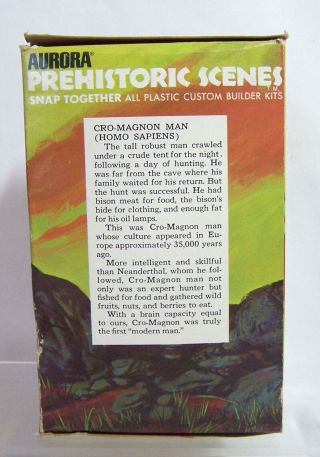 1971 Aurora Prehistoric Scenes Cro - Magnon Man Model Kit w/Instructions 4