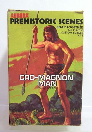 1971 Aurora Prehistoric Scenes Cro - Magnon Man Model Kit w/Instructions 5
