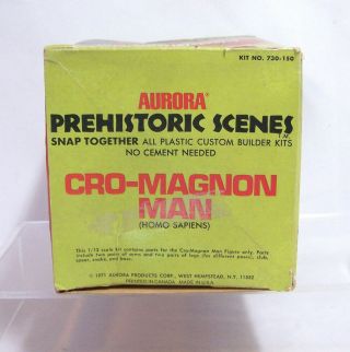 1971 Aurora Prehistoric Scenes Cro - Magnon Man Model Kit w/Instructions 7