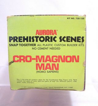 1971 Aurora Prehistoric Scenes Cro - Magnon Man Model Kit w/Instructions 8