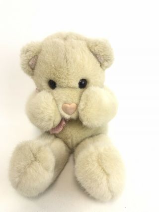 Dakin Peek A Boo Bear Pink Heart Nose Bow Magnetic Paws Plush Toy1993