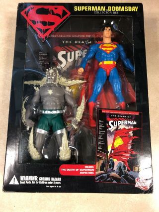 Dc Direct Death Of Superman Vs Doomsday Figure Collector Set,  Comic Tp Book