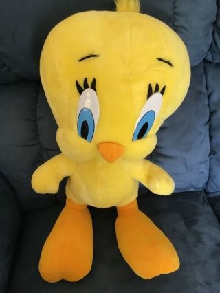 Large Tweety Bird Plush Warner Brothers 1999 24 " Stuffed Animal Toy Looney Tunes
