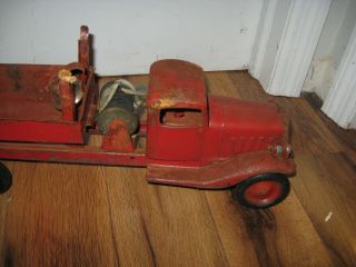 1920 ' s 1930 ' s Turner Toys Pressed Steel Fire Truck Rare Antique Vtg Bell Hose 6