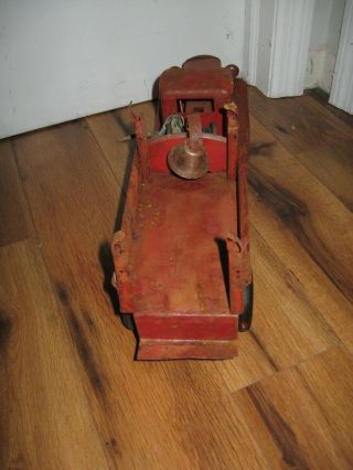 1920 ' s 1930 ' s Turner Toys Pressed Steel Fire Truck Rare Antique Vtg Bell Hose 8