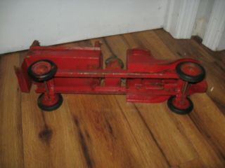 1920 ' s 1930 ' s Turner Toys Pressed Steel Fire Truck Rare Antique Vtg Bell Hose 9