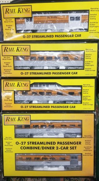 Rail King Mth 30 - 6095 30 - 6094 - 1,  2,  3 & 4 Denver Rio Grande Streamlined 6 - Car Set