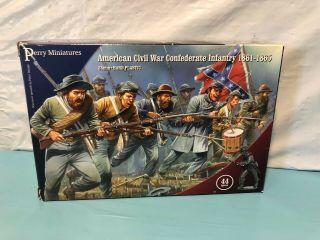 American Civil War Confederate Infantry 44 Figures Perry Miniatures,  Read