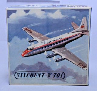 Fantastic Vickers Viscount Capital Airlines Tin Trigger Airplane W/ Box Germany