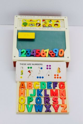 Vintage 1972 Fisher Price Little People School Days Play Desk 176 With Eraser