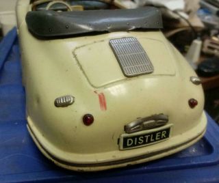 Old DISTLER Electro Matic 7500 PORSCHE Convertible Roadster TIN Battery Op CAR 6