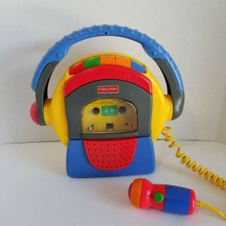 Fisher Price Tuff Stuff Kids Cassette Player Recorder With Microphone Blue Red